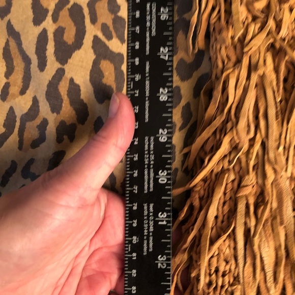 INDUSTRIATTO size 12 blue wide leg jeans with leather fringe made in Italy - Picture 11 of 13